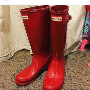 Red hunter boots